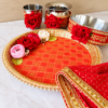 Premium Karwa Chauth Thali Set with Lota, Glass & Chalni