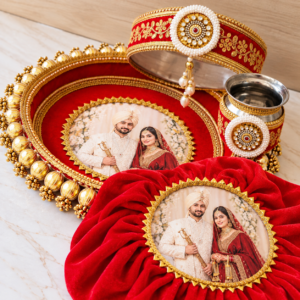 Customized Premium Heavy Work Karwa Chauth Thali Set