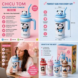 🥤 CHICU TOM Character Head Tumbler – 750ML