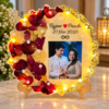 Rajeev and Prachiโs Illuminated Keepsake ๐ธ Flower Resin Preservation Keepsake โ 8 Inch with Stand